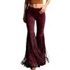 Generico Pantaloni con Frange da Donna Latina con Nappa, per Ballo Tango Salsa Rumba Cha Samba Pantaloni Lunghi Chaps Occidentali Country Concerto Sexy Clubwear per Matrimoni Discoteca
