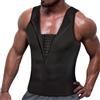 JPXJGT Uomo Compressione Canottiera Snellente Intimo Modellante Dimagrante Fascia Pancia Fitness con Chiusura a Zip Sportivo Sudore Muscolare(Black,M)