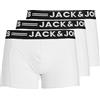 JACK & JONES Sense Trunks 3-pack Boxer, Bianco, Medium (Pacco da 3) Uomo