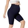 QGGQDD Leggings premaman corti da donna, per gravidanza, per donne incinte, bianco, L