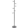VERSA Malai Appendiabiti da Terra in Stile Minimalista, Attaccapanni da Terra per Ingresso, con 6 Ganci o Appendiabiti, Misure (A x L x l) 170 x 28 x 28 cm, Metallo, Colore Grigio