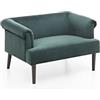 Atlantic Home Collection Charlie Loveseats, in legno massello, verde, 118/85/88 cm