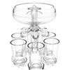 Shakven Dispenser trasparente per 6 bicchierini da liquore e supporto con bicchieri, dispenser per bevande fantasiose per bevande, whisky, cocktail, accessori per bar di casa