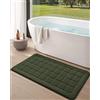 COLOR&GEOMETRY Grande tappetino da bagno antiscivolo, lavabile, 61 x 110 cm, verde, assorbente, morbido per pavimento, doccia, vasca da bagno, lavanderia