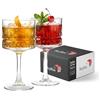 GOSOYO Set di 2 Bicchieri Coupé Vintage, (500ml/17oz) Champagne, Martini, Bicchieri da Cocktail, Bicchieri Aperol Spritz, Bicchieri da Vino Quadrati Grandi, Bicchieri da Vino, Ciotole in vetro