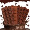 JRJRN 4 Pezzi Stampi Silicone Cioccolatini Marrone, Stampi Cioccolatini per Uso Alimentare Antiaderente, per Quadrati, Conchiglie, Fiori a Spirale, A Forma di Cuore con 1*Spatola per Burro, 2*Contagocce