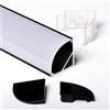 AFTERTECH 2metri 3030N 30x30 PROFILO ALLUMINIO ANGOLARE GRANDE ANODIZZATO NERO PER STRISCE STRIP LED BARRA RIGIDA 2mt CON COPERTURA OPACA (1x 2metri 3030nero fog)