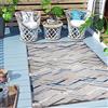 Carpeto Rugs Tappeto Astatto da Esterno Terrazzo Moderno a Pelo Corto - Tappeto per Esterno Grande - Tappeti da Esterno - Grigio Blu 2-160 x 230 cm
