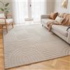 Topfinel Tappeto Soggiorno Taupe 160x230 cm, Lavabile, Pelo Corto Moderno, Effetto Onda 3D, Morbido, Soffice, Antiscivolo, Effetto Pelliccia, per Camera Letto, Sala Pranzo, Bambini, Ufficio