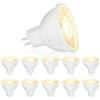 Dehobo MR16 LED Lampadine 2800K Luce Calda - 12V Lampadine 500 Lumen 5W (Equivalente a 60 W) per Lampade Base GU5.3 Senza Sfarfallio Adatte per Faretti Soggiorno, Cucina, Pacco da 10
