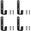 Drwosm Set 4 Gancio Appendiabiti Da Parete Nero Opaco In Acciaio Satinato Con Viti Misura 82.5mm x 15.9mm