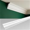 I K H E Malarka Listelli da soffitto da 100 cm, modanature decorative in stucco per parete e soffitto, leggeri, duri e indeformabili, verniciabili, JC335-W, listello 04, 10 pezzi, 10 m