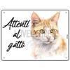 Lovelytiles Attenti Al Gatto Cartello In PVC Pronto Da Appendere Segni Di Casa Decorazioni Per La Casa Cartelli Da Giardino Targhe Per Il Portico Entrata Cancello Decorative 15 X 20 Cm