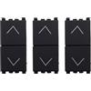 gloca Set 3 Pulsanti Doppi Interblocco Saliscendi Compatibili Arké (Nero)