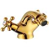 JSLTXDY Miscelatore Rubinetto Bidet Rubinetti Per Bidet Da Bagno Monoforo Parti Di Ricambio A Doppia Maniglia In Stile Europeo Anti Ruggine Facile Installazione Hotel Gold Hot Cold Tap