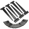 QWORK® 6 pezzi cerniere a T, cerniere per porte, cerniere per legno, 25 cm, con viti, nere