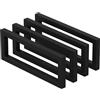 Mordx Set di 4 Staffe da Parete 40 x 15 cm, Console per Lavabo di Design, Supporto per Mensola Porta Asciugamani, Controllo Quadrato, Nero