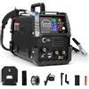 Ovshnrr Saldatrice a Filo Continuo Senza Gas, 120A 220V Saldatrice 3 in 1 (FLUX, Lift-TIG, MMA/ARC) Avanzamento Filo Sinergico, Inverter IGBT Compatto per Professionisti & Hobby Domestico