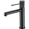 MICE COLLECTION Serie Linea IMEX in Metallo Nero Gun, Rubinetto per Lavabo da Bagno, Miscelatore per Bacino da Bagno
