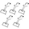 RUCUDIM Moschettoni Girevoli 5Pcs, Moschettone 75mm Lungo, Moschettoni Portachiavi Robusti con 360 ° Testa Girevole Gancio Portachiavi per il Collare del Cane Corda Portachiavi (Argento)