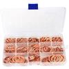 SagaSave Set di rondella in rame di 12 misure, 300 pezzi, rondelle di tenuta metriche in rame, kit assortito con scatola (M5, M6, M8, M10, M12, M14, M16, M20)