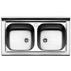 Arredobagnoecucine Lavello cucina appoggio Apell mod. Pisa in acciaio Inox, cm.80x50, 2 vasche