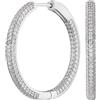JC Jeweller Carat Orecchini a cerchio da donna, in argento sterling 925, con zirconi, orecchini a cerchio in argento sterling 925, da donna, diametro 15 mm, 20 mm, 25 mm, 30 mm, 30 mm, Argento