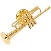 Tomotato Spilla da Bavero con Tromba in Miniatura, Spilla per Strumento Musicale Mini Tromba in Ottone Oro con Scatola Portaoggetti Foderata in Velluto Rosso