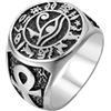 BISONBLUE Anello Uomo Anello Donna Anelli Accessori Moda Anello Misteriosi Anelli Con Testo Dell'Antico Egitto Per Uomo Regalo Punk 13 Argento