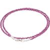Lebensquelle Plus Collana in pietra naturale 2 mm sfaccettata con chiusura in argento 925 | Collana da 45 cm in pietra naturale - fatta a mano, filigrana ed elegante | Gioielli in cristallo (Rubino)