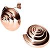 Purelei Nautical Big Orecchini a perno - Orecchini a spirale in conchiglia in acciaio inox in oro, argento o oro rosa - Gioielli marittimi da donna - 25 mm di grandezza, 15 g, normale, Acciaio