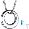 Richsteel Collana Donna Uomo Collana Urna per Ceneri Gatto Cane Ciondolo Serratura Cerchio Collana Commemorativa Personalizzata Impermeabile Anallergico con Strumento di Riempimento