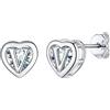 Supcare Cuore Orecchini Donna Argento 925, P Lettera Inizaile Orecchini Piccoli Donna, Tennis Orecchini Brillantini con Zirconi, Idee Regalo per Mamma Bambina
