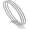 Dankadi Braccialetto sottile intrecciato in argento 925, rotondo, 2 mm di larghezza, pezzo 1/2/3, impilabile 60, 65, 68 mm, braccialetto rigido testurizzato liscio, semplice classico, per donna madre