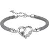 Bellrela Bracciali da donna in argento 925 con stampa di zampe di cane, infinito cuore corda braccialetto per donne, 18 5 cm, Argento sterling