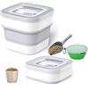 Wuciray Contenitore Cibo Cani Gatto Porta Crocchette Pieghevole con Misurino e Pala per Alimenti Croccantini 5kg