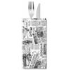 Generico 125 Buste Portaposate GIORNALE con tovagliolo bianco 2 veli 38x38 cm