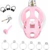 BDSMLOVE Silicone Gabbie per Pene con 6 Anelli per il Pene, gabbia di castità per uomo, chastity cage cock cage Sex Toys Uomo, Gabbia pene per uomo (M)