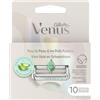 Gillette Lame da barba Gillette Venus Intimate per donna — 10 lame di ricambio ORIGINAL con un tocco di aloe vera per rasoi da donna, rasoi da donna per la zona intima