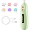 Oskuglin Lima Unghie Neonato Elettrica Silenziosa 35dB con LED, Ricaricabile USB, 6 Testine, 3 Velocità, Arresto Automatico Sicuro per Neonati, Bambini e Adulti