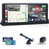Vtopek Wireless Carplay Android Auto Schermo per Auto con Netflix YouTube Google-Play 11,26-Pollici Car Play Display con Android 15 4-Core Dual-Bluetooth OTA Navigazione Controllo Vocale Retrocamera 1080P