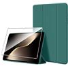 Heioloo Custodia per Honor Magic Pad 3 13.3 2025 Cover in Pelle Case, + [1 Pezzi] Vetro Temperato Pellicola Protettiva [Auto Svegliati/Sonno][Supporto Funzione ] [Anti-Scratch] Verde