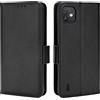 QINOUK - Custodia a portafoglio per Wiko Y82, con fibbia laterale magnetica, in pelle PU, 3 scomparti, compatibile con Wiko Y82, colore: Nero