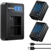 ENEGON Confezione da 2 Batterie 1250mAh DMW-BMB9 DMW-BMB9E da con Caricabatterie, Cavo USB-C e Display LCD, per Panasonic Lumix DMC-FZ45, DMC-FZ48, DMC-FZ62, DMC-FZ72, DC-FZ80, DC-FZ82, DMC-FZ100