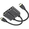 SHANFEILU Estender HDMI a RJ45 su CAT 5e/6 LAN Ethernet 29,9 m 1080P cavo adattatore 30M mittente+ricevitore 2 porte