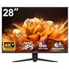 Gawfolk Monitor da gioco 28,5 pollici 4 K 60 Hz, schermo IPS PC con altoparlante 3840 x 2560P, schermo del computer con FreeSync, HDMI, DisplayPort, angolo di visione ampio 178°, supporta VESA 75 x 75