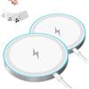 Huaqmok Caricatore Wireless, Magnetico Wirelss Charger 15W Caricabatterie Senza Fili Ricarica con LED 1.5M Cavo Compatibile con iPhone 17/16/15/14/13/12 Series, Air-Pods 3/Pro/Pro, 2 Pacchetto