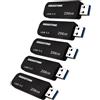 Gigastone Chiavetta USB 256 GB Set da 5, Z30 USB 3.2 Gen 1 Professional Serie, Senza cappuccio con design retrattile, compatibile con interfaccia USB 2.0 / USB 3.0 / USB 3.1