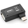 SYSTEM-S spina ad angolo 90 ° (angolo sinistro) USB a Micro USB Host OTG Micro USB Flash Drive cavo connettore con extra Socket a smartphone