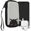 kwmobile Custodia in neoprene con zip per smartphone S - 4,5 - Astuccio portacellulare a sacchetto con cerniera - Borsa verticale - grigio/nero